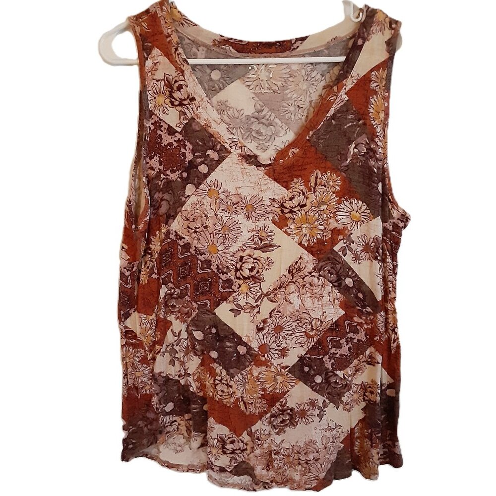 Maurices 24/7 Sleeveless Top Size SMALL Rayon Blend Machine Wash V-Neck